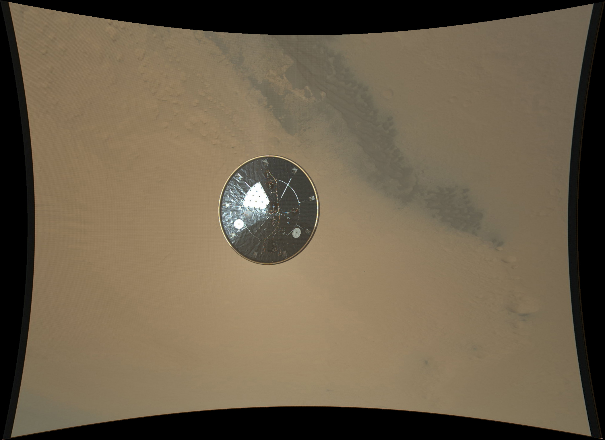 UFO on Mars? No, Curiosity Rover's Awesome Heat Shield Photo